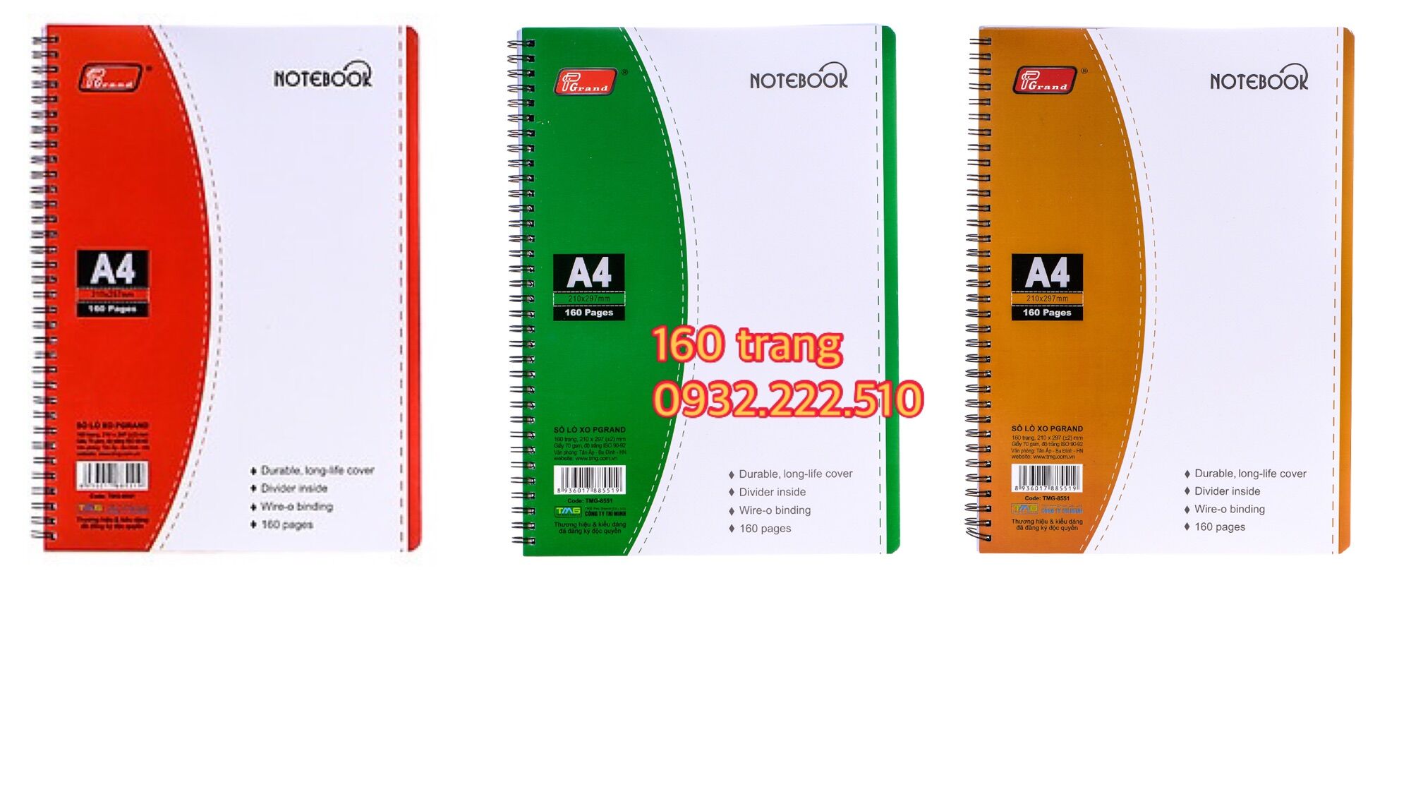 SỔ LÒ XO GRAND A4 ĐỦ LOẠI