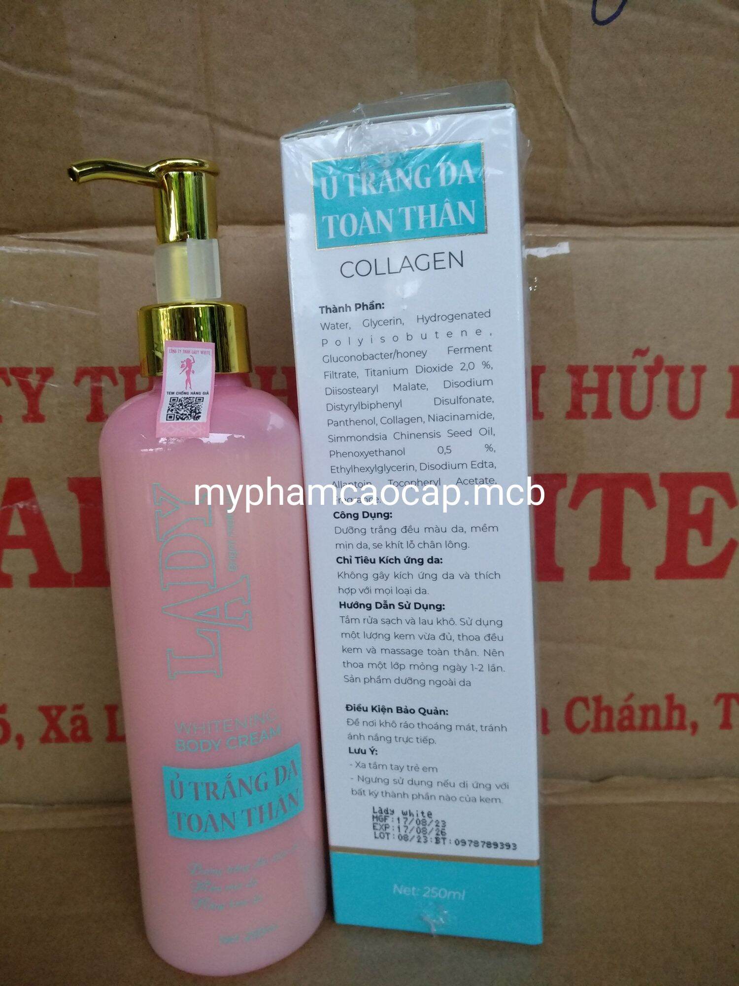 kem ủ trắng da toàn thân lady 250g