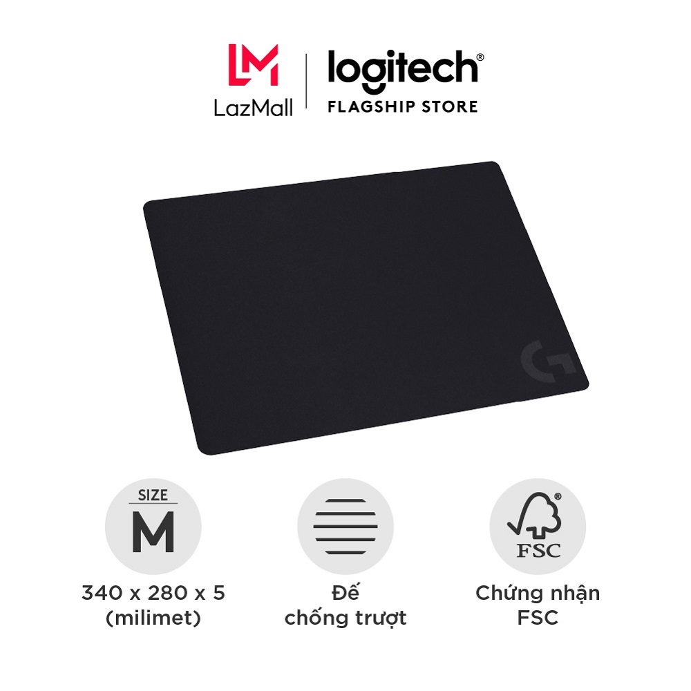 Bàn Di Chuột Chơi Game Cao Cấp Logitech G440 - Mousepad cứng, bề mặt vải, tối ưu chơi game, ma sát, chống trượt, kích thước 340x280x3 mm