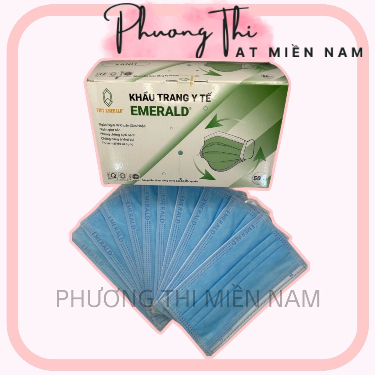 [ COMBO 5 HỘP x 50 CÁI ] KHẨU TRANG Y TẾ 4 LỚP KHÁNG KHUẨN EMERALD