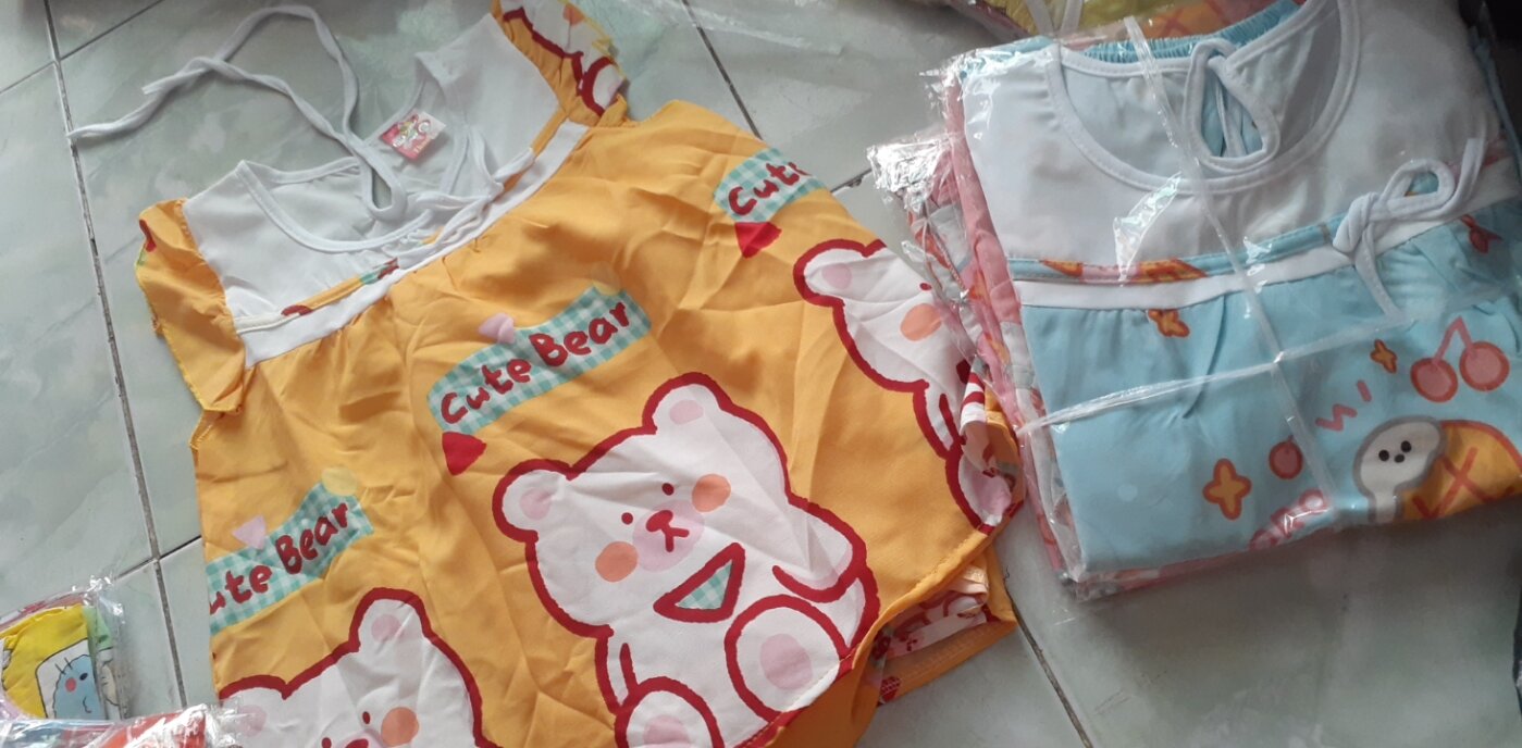 bộ lụa cho bé gái