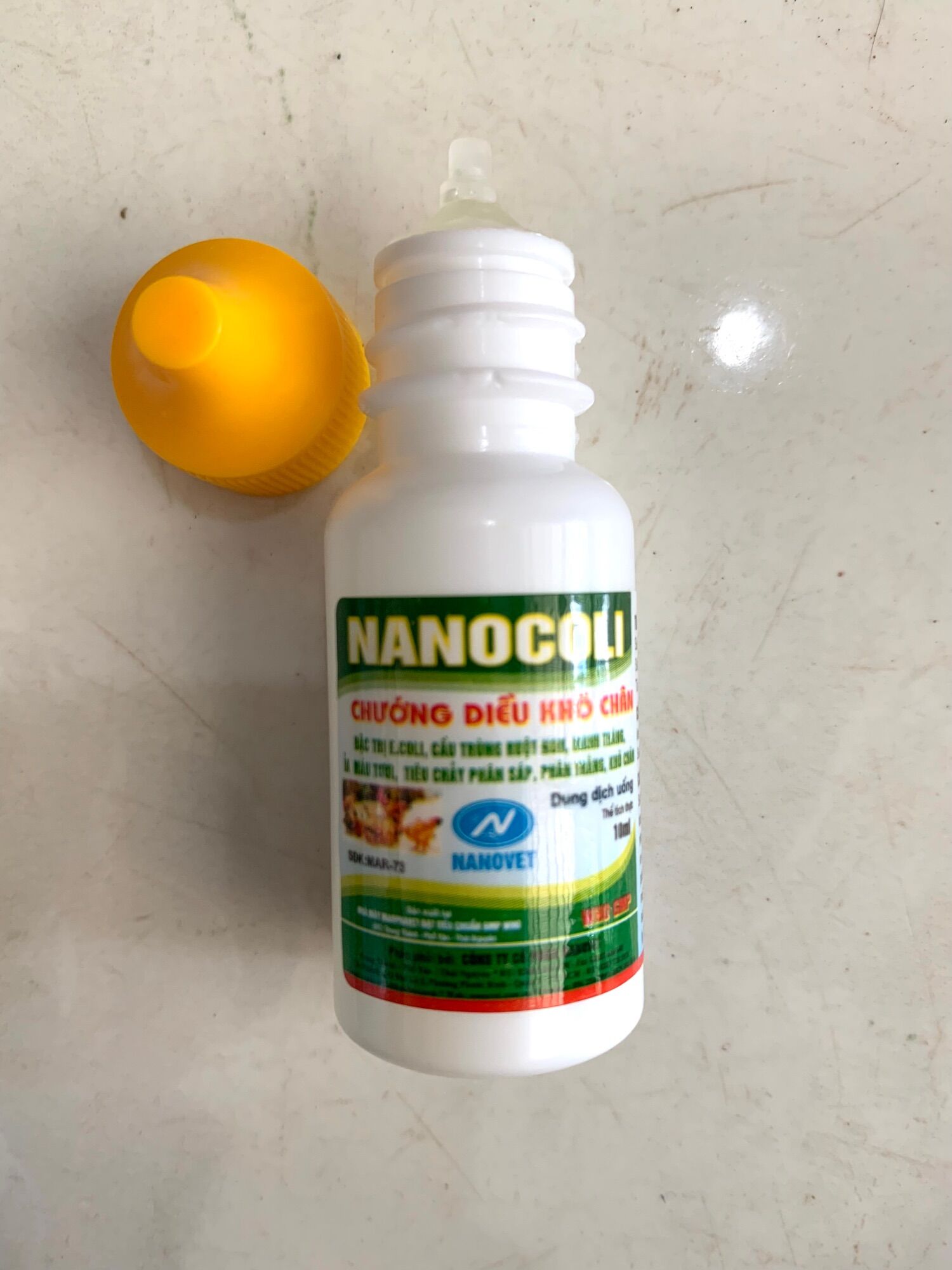 1 lọ nanocoli 10 ml chướng diều khô chân.