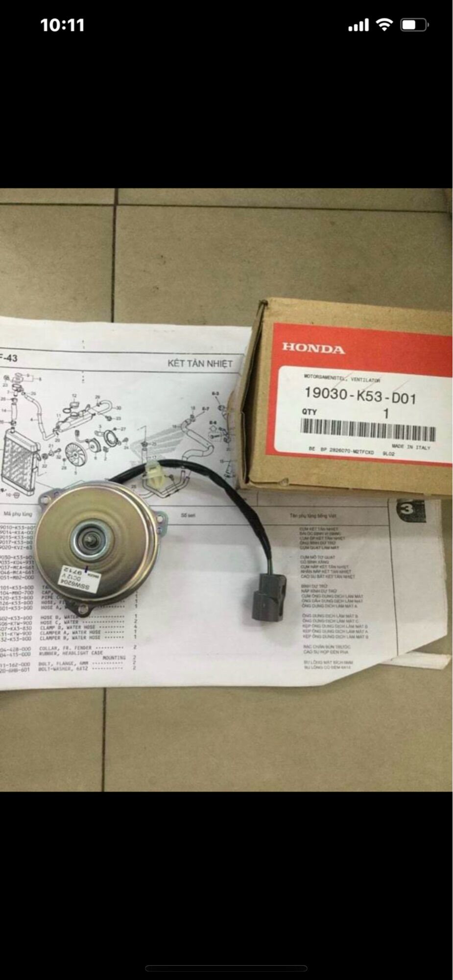 Mô tơ quạt Sh 300i 2016 - 2020