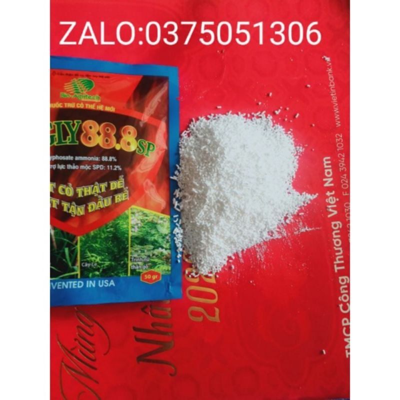 THUỐC DIỆT CỎ HẠT CỐM TRẮNG BIOGLY 88.8SP. gói 50G
