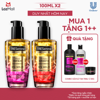 Combo Serum TRESemmé Keratin Smooth Keratinbond+ Và Bond Repair Peptidebond+ Giúp Ngăn Gãy Rụng Và Vào Nếp Suôn Mượt (100ml X 2)
