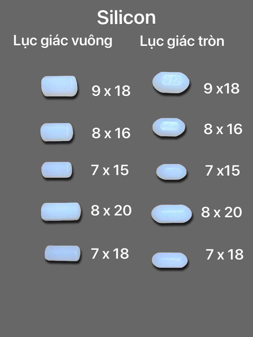 1 viên bi silicone lục giác tròn