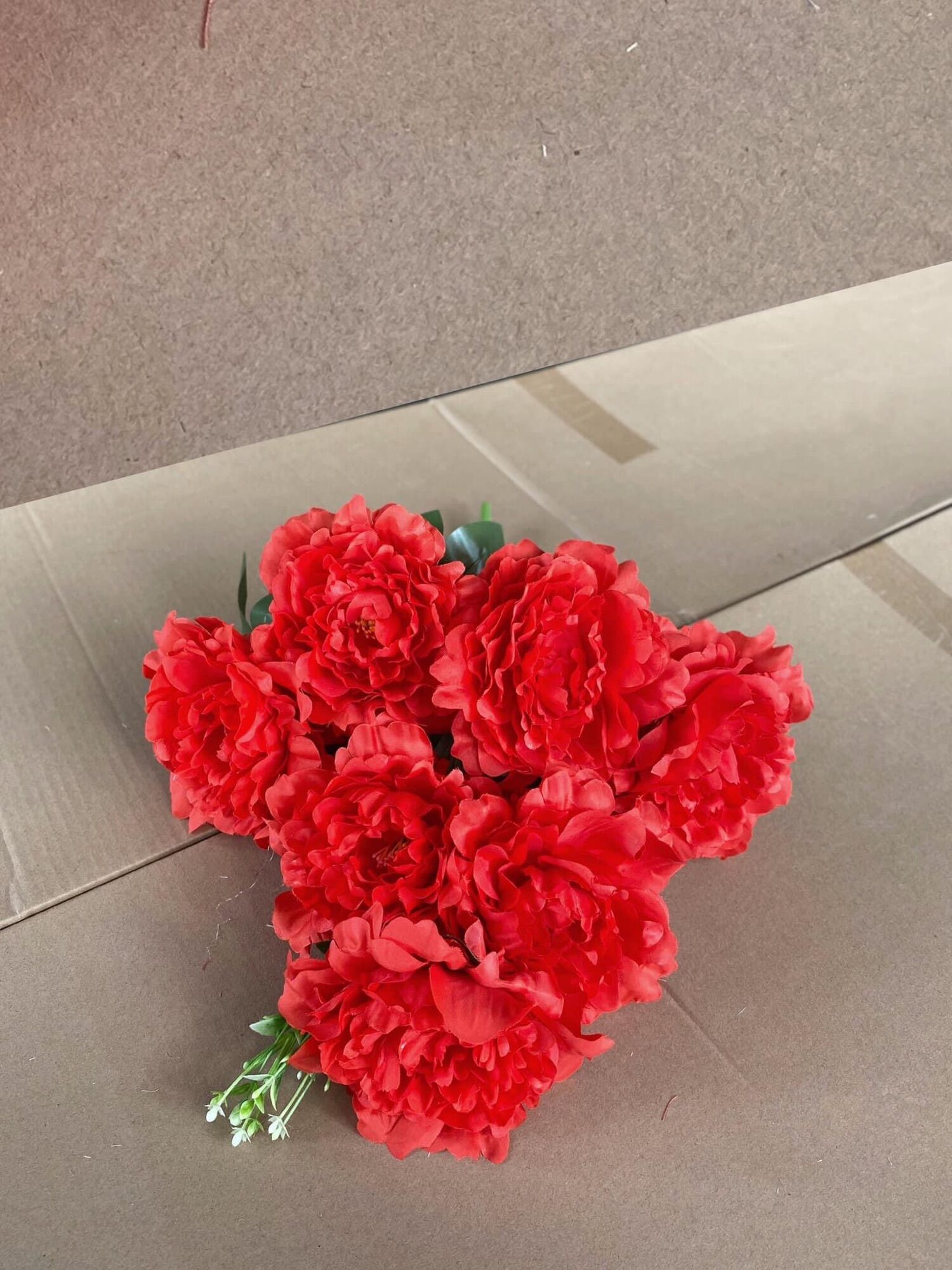Cụm hoa mẫu đơn 7 bông_hoa giả , hoa lụa