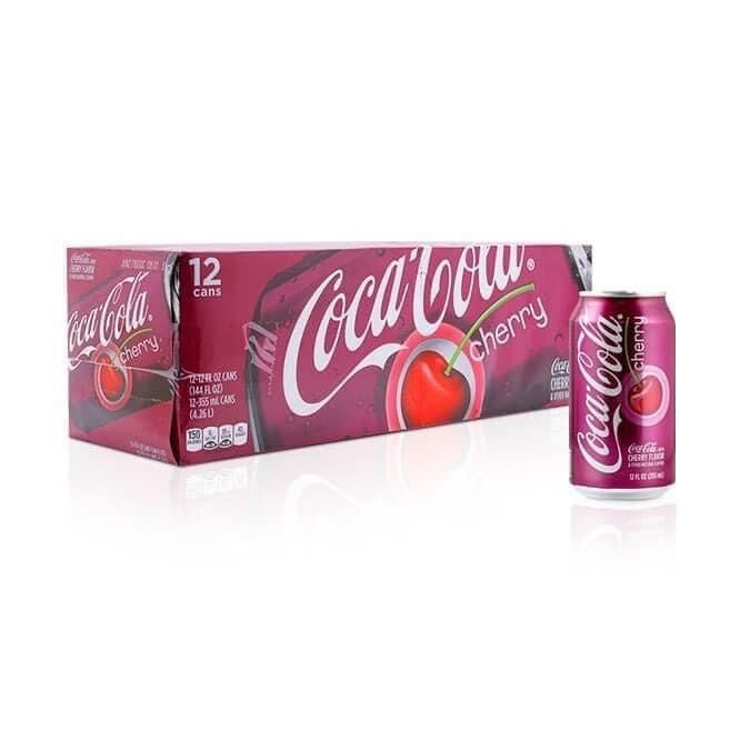 Nước ngọt Coca Cola Cherry của Mỹ - Thùng 12 lon 355ml