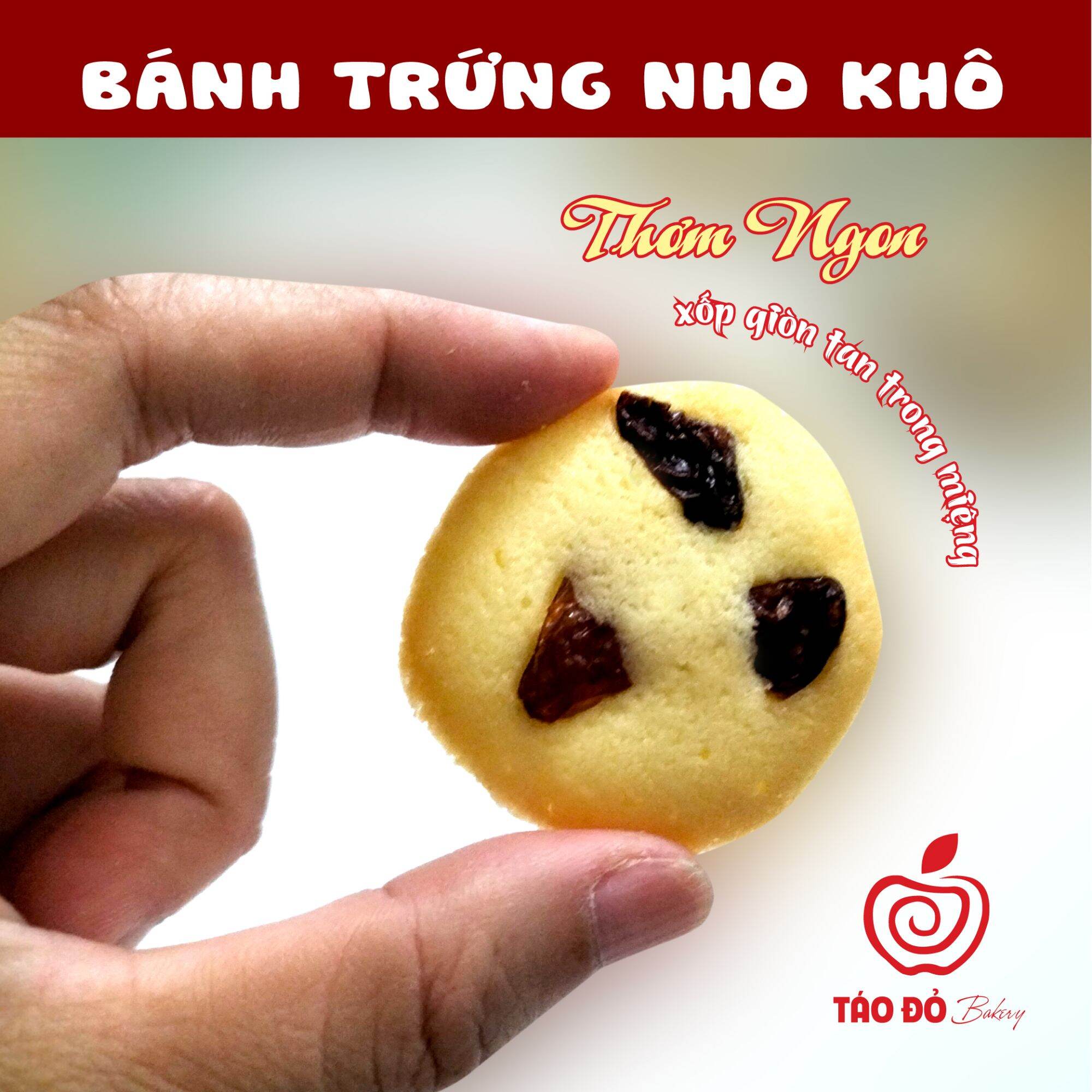 BÁNH TRỨNG NHO KHÔ - Túi 100g