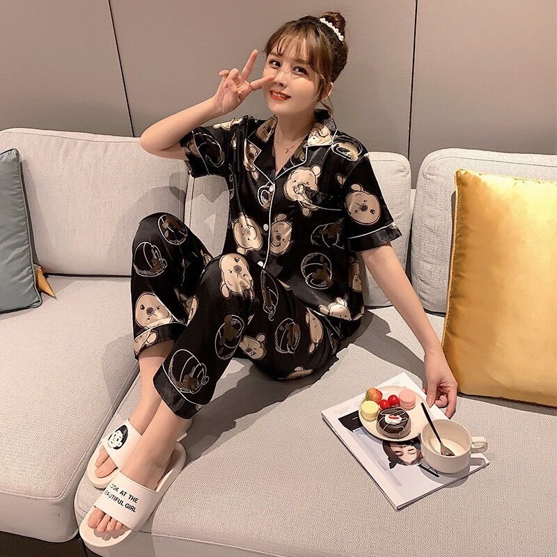 [HCM]SET BỘ  NGỦ PIZAMA LỤA - Y23