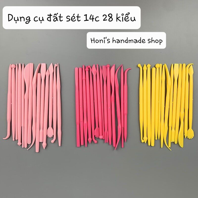 Bộ 14 cây 28 kiểu tạo hình đất sét handmade