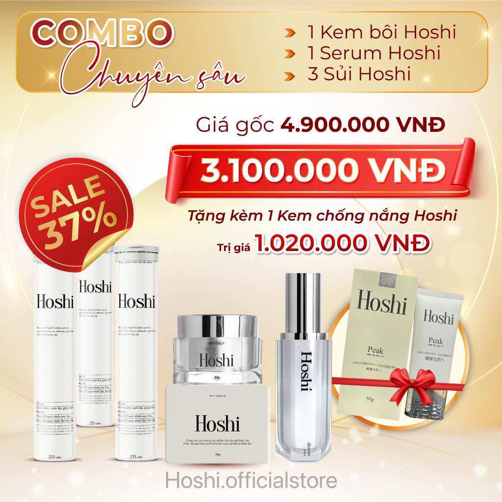 [MUA 2 TẶNG 2] Bộ mờ nám, trắng da Hoshi Nhật Bản ( Tặng 1 Sủi và 1 KCN Hoshi)