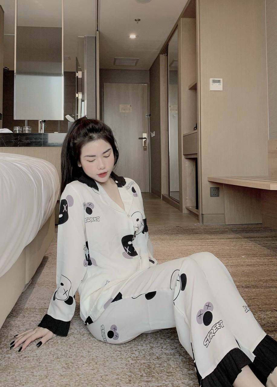 Bộ Pijama nữ tay dài quần dài dễ thương