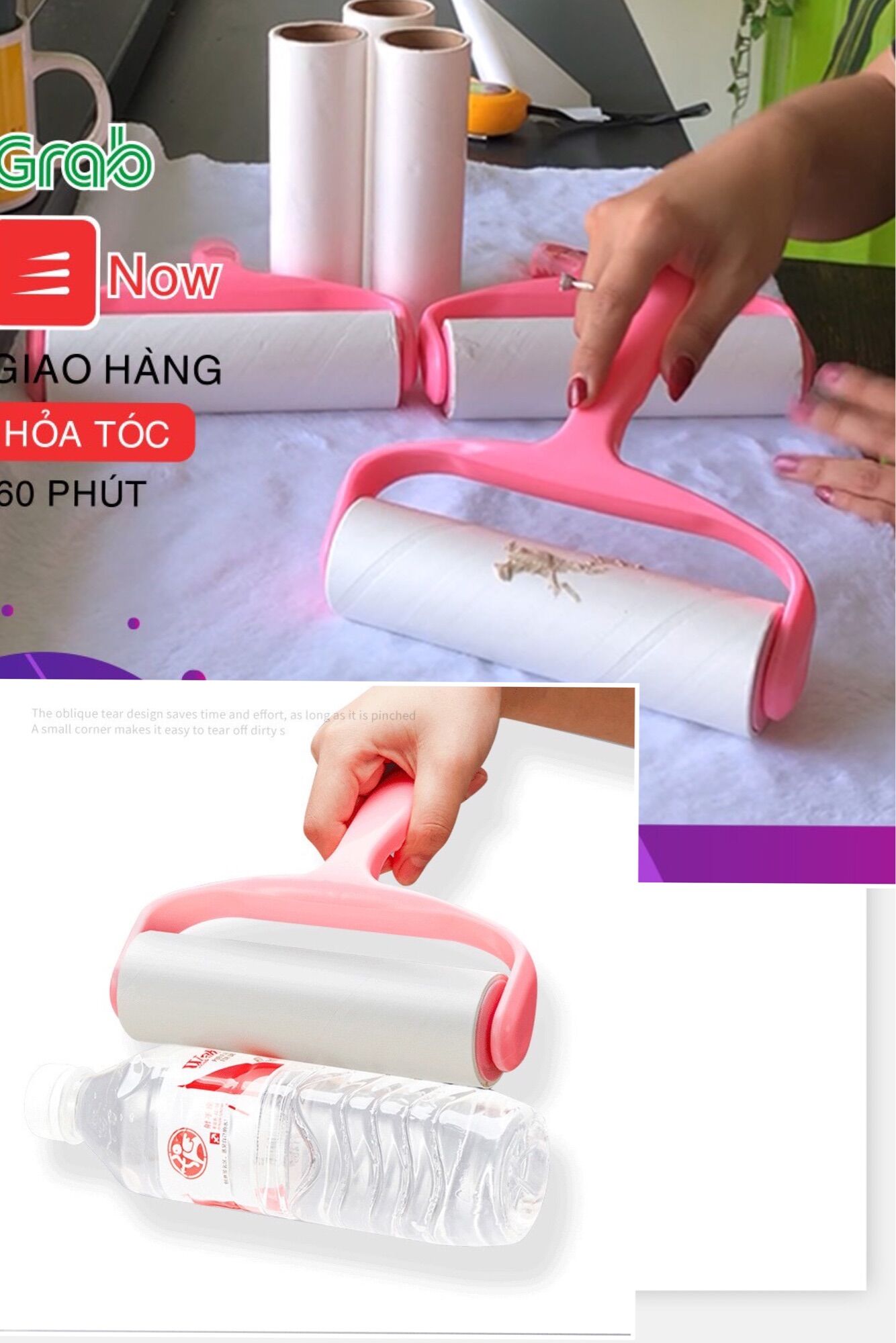 Combo 10 Cây Lăn Bụi Đa Năng ( Lông Động Vật, Sợi Vải, Đồ Da, Chăn Nệm, Ghế Salon...)size 10cm và 16cm