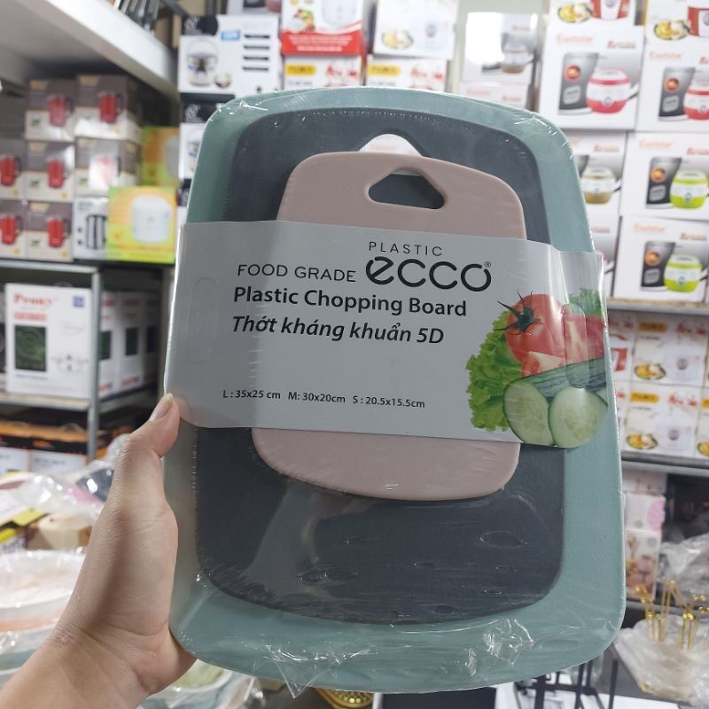 set 3 thớt nhựa ecco kháng khuẩn tiện ích