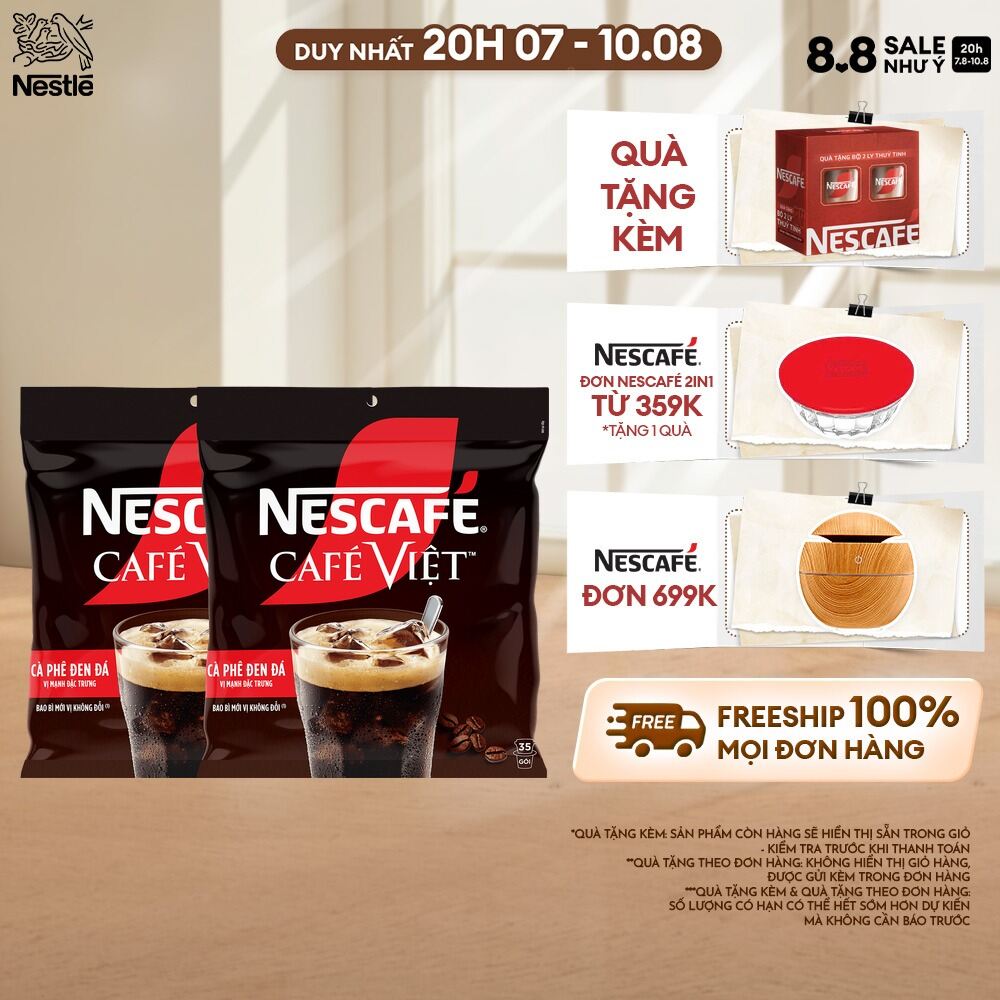 [ƯU ĐÃI THÁNG 6][FREESHIP HCM] Combo 2 Túi Cà phê hòa tan NESCAFÉ Café Việt Cà phê đen đá (Túi 35 gói x 16g)
