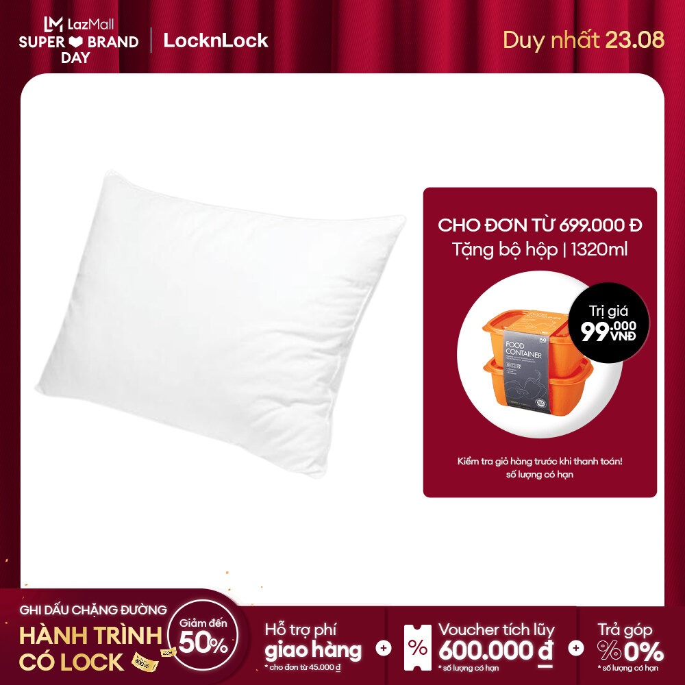 Gối Siêu Mềm Chống Xẹp 100% Microfiber Lock&Lock, thiết kế thông minh, mang lại giấc ngủ hoàn hảo, bảo vệ cổ và vai gáy (45x65). Hàng chính hãng -HLW117