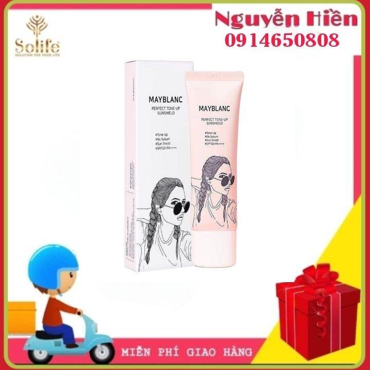 [Free Ship Toàn Quốc]Kem Chống Nắng Mayblanc Nhập Khẩu Trực Tiếp Từ Hàn Quốc Chống Nắng Và Make Up Nhẹ Nhàng Với Spf 50++ Giúp Bạn Thoải Mái Trong Mùa Hè Này Nhé_Nguyễn Hiền Solife