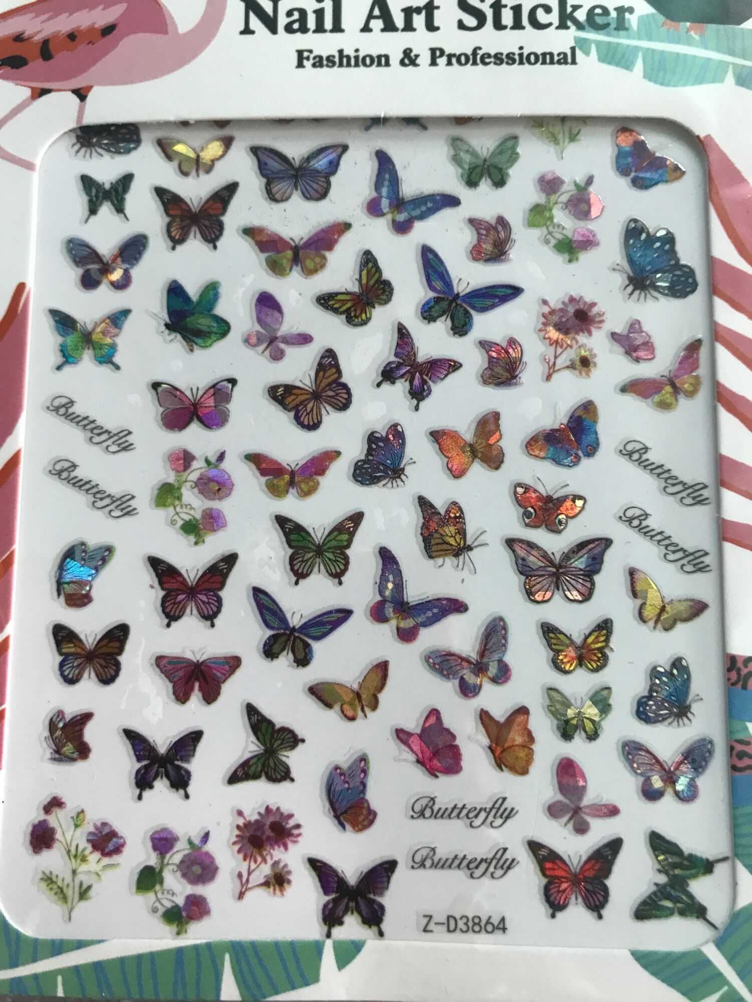 Sticker bướm dán móng nhiều mẫu