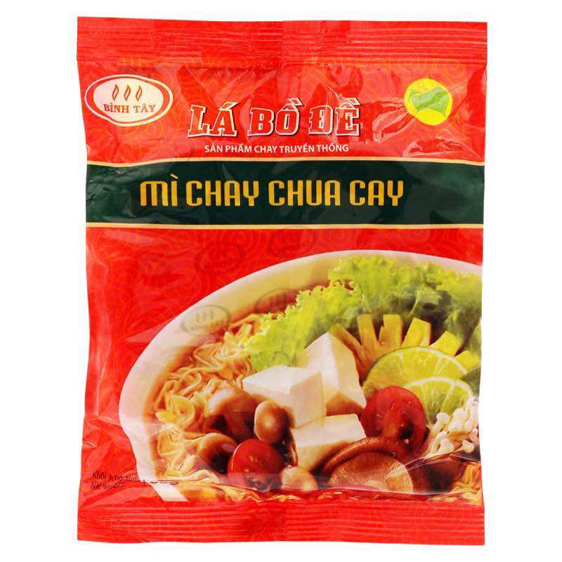 Mì chay chua cay lá bồ đề gói 65g-thùng 30gói