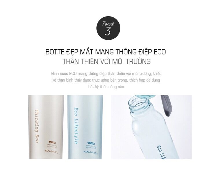 [Lock&Lock] Chính Hãng Bình đựng nước Eco Water Bottle 550ml