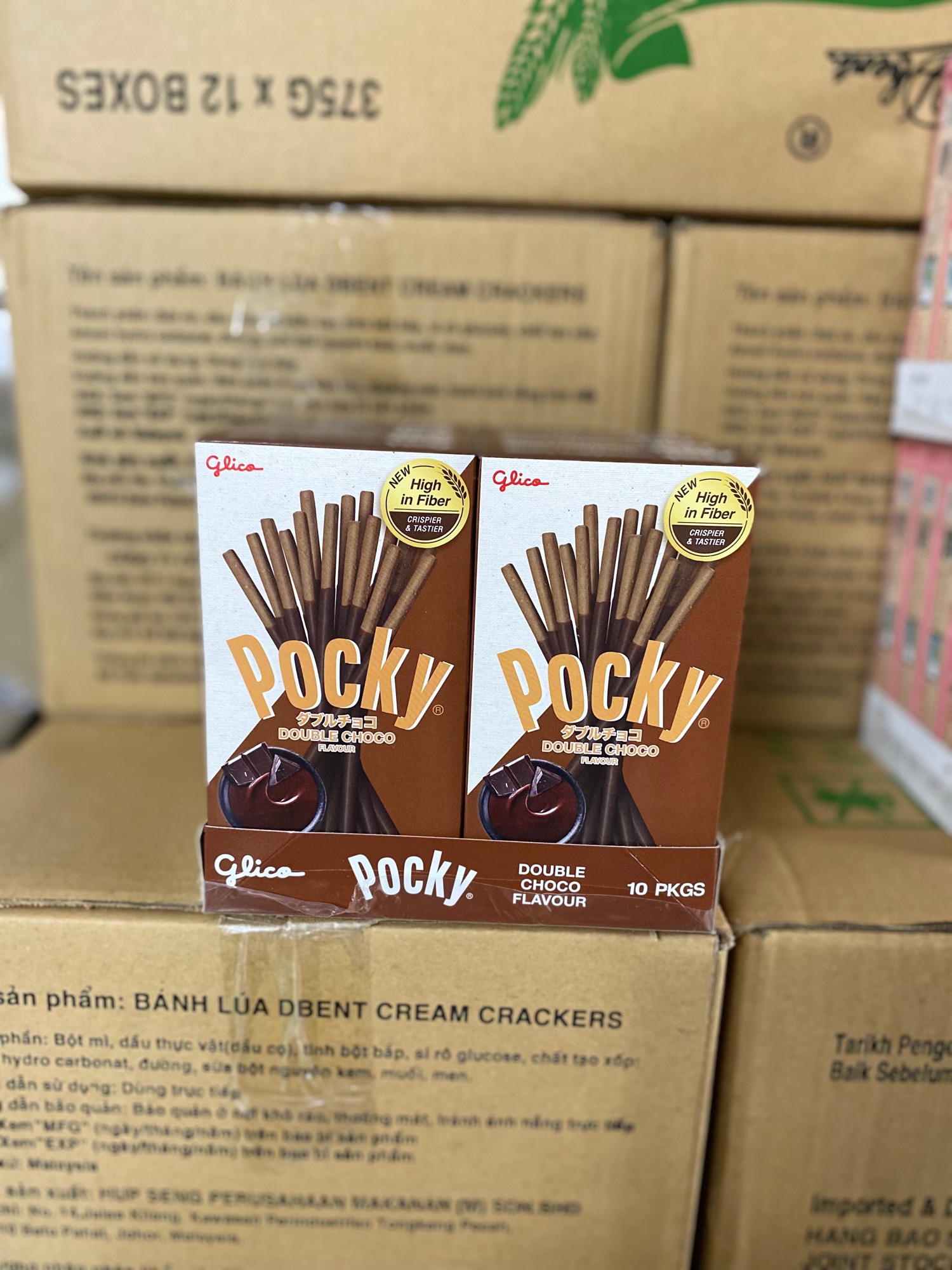 Combo 10 hộp Pocky Chocolate hộp Double socola nhập khẩu Thái Lan