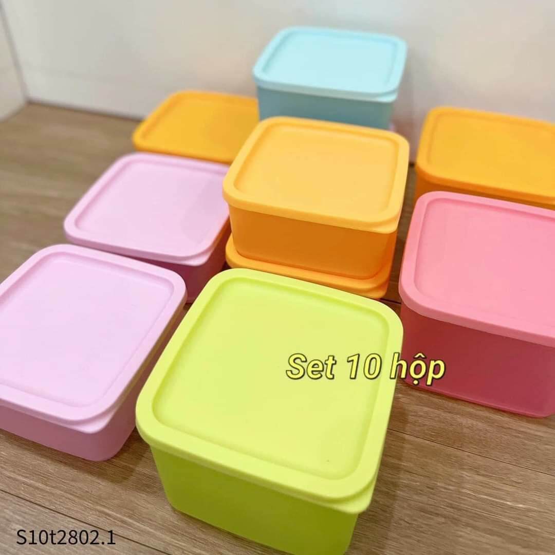 Set bộ 10 hộp đựng thực phẩm tupperwre trữ mát chính hãng