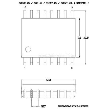 Đế nạp rom SOP16 300mil .kienstore726
