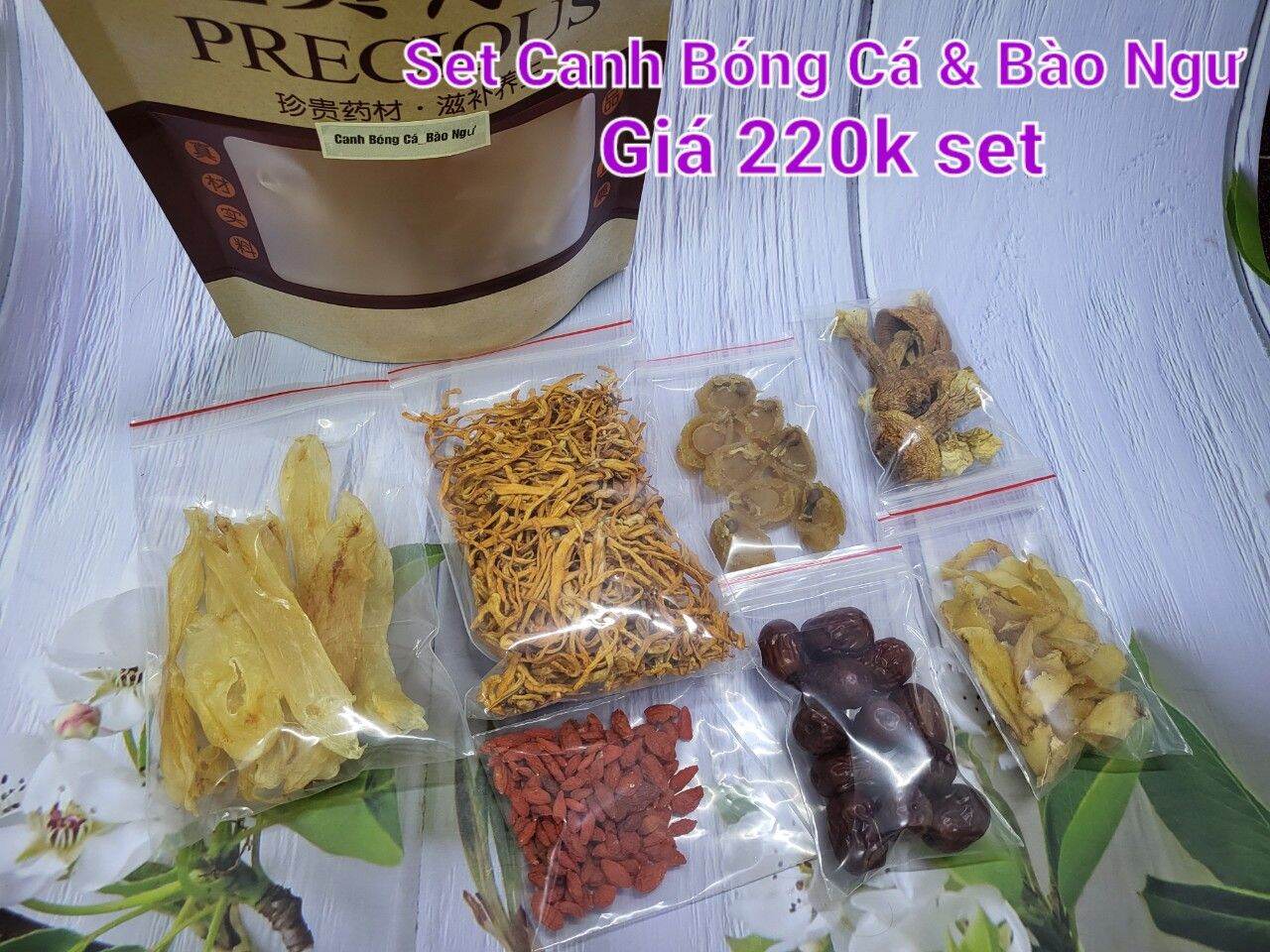 Set canh bào ngư bóng cá