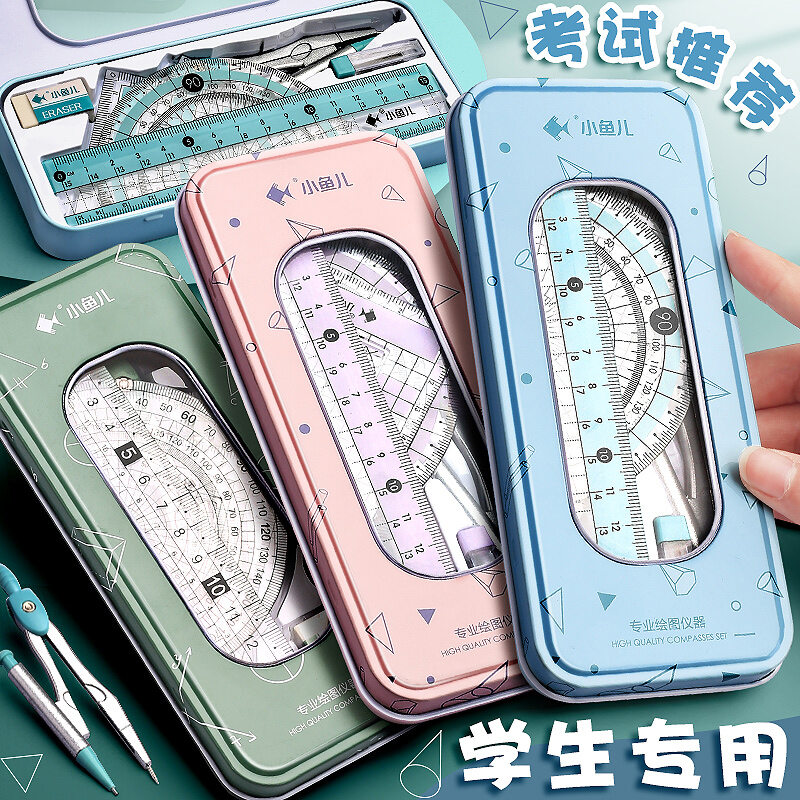 Bộ thước compa thước tam giác đáng yêu đồ dùng văn phòng phẩm học sinh thước thẳng thước tam giác bộ thước cho học sinh tiểu học dùng cho học sinh