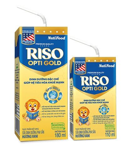 [Hoàn tiền 12%] [HCM]Sữa Pha Sẵn Riso Opti Gold Hộp 110ml (thùng 48 hộp )