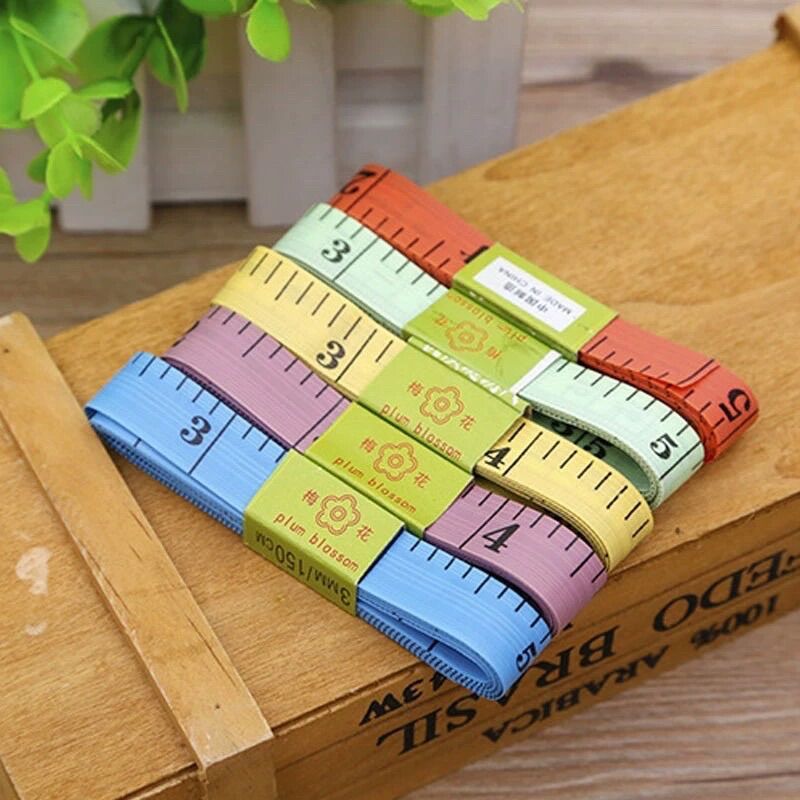 Thước dây mềm 1.5m, thước đo eo bụng chiều cao may đồ tiện lợi nhiều màu thước dây 150cm đo eo bụng, quần áo