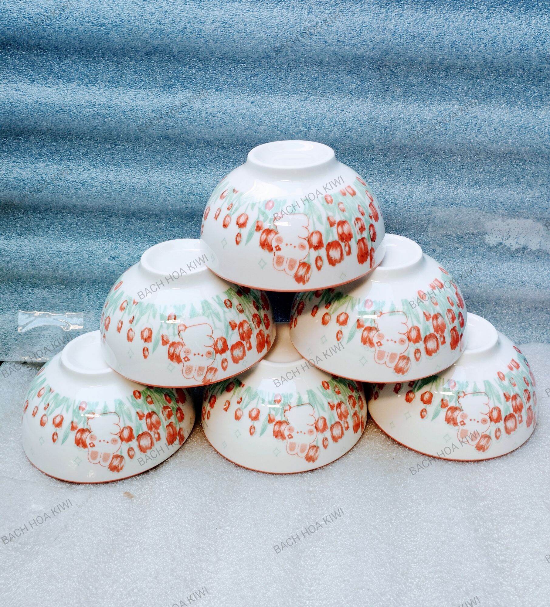 Chén sứ chén cơm trắng 11cm / hoạ tiết / hoa văn 4d nhiều mẫu