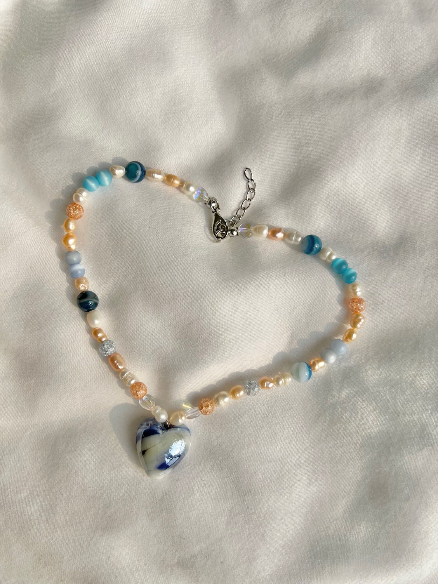 Stone heart necklace