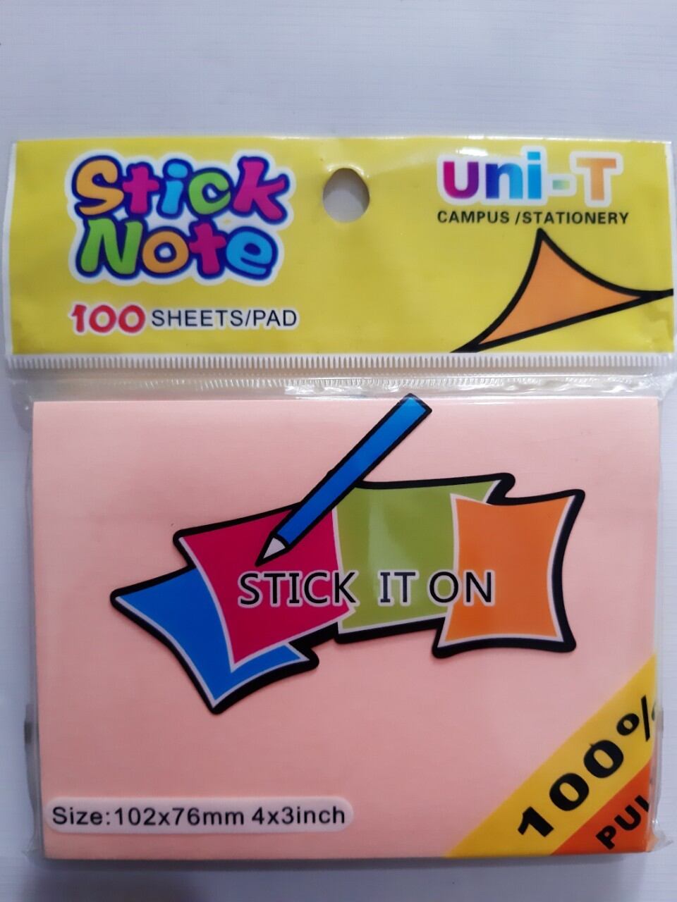 1 xấp giấy note dạ quang nhiều mầu 3*5