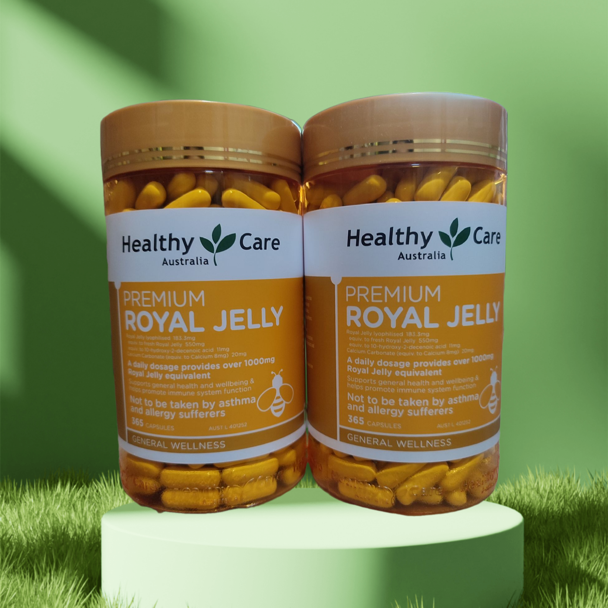 Mẫu mới-sữa ong chúa úc healthy care royal jelly 1000mg 365 viên