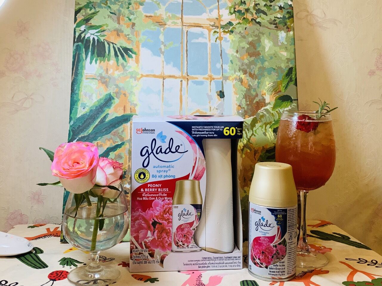 Combo máy +lõi xịt thơm phòng tự động Glade