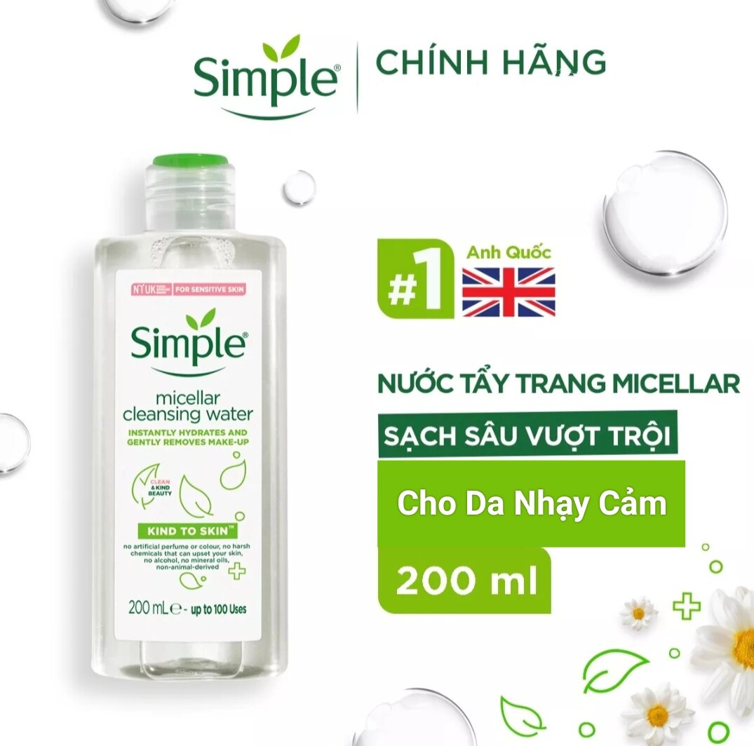 Nước tẩy trang Simple Micellar Water 200ml
