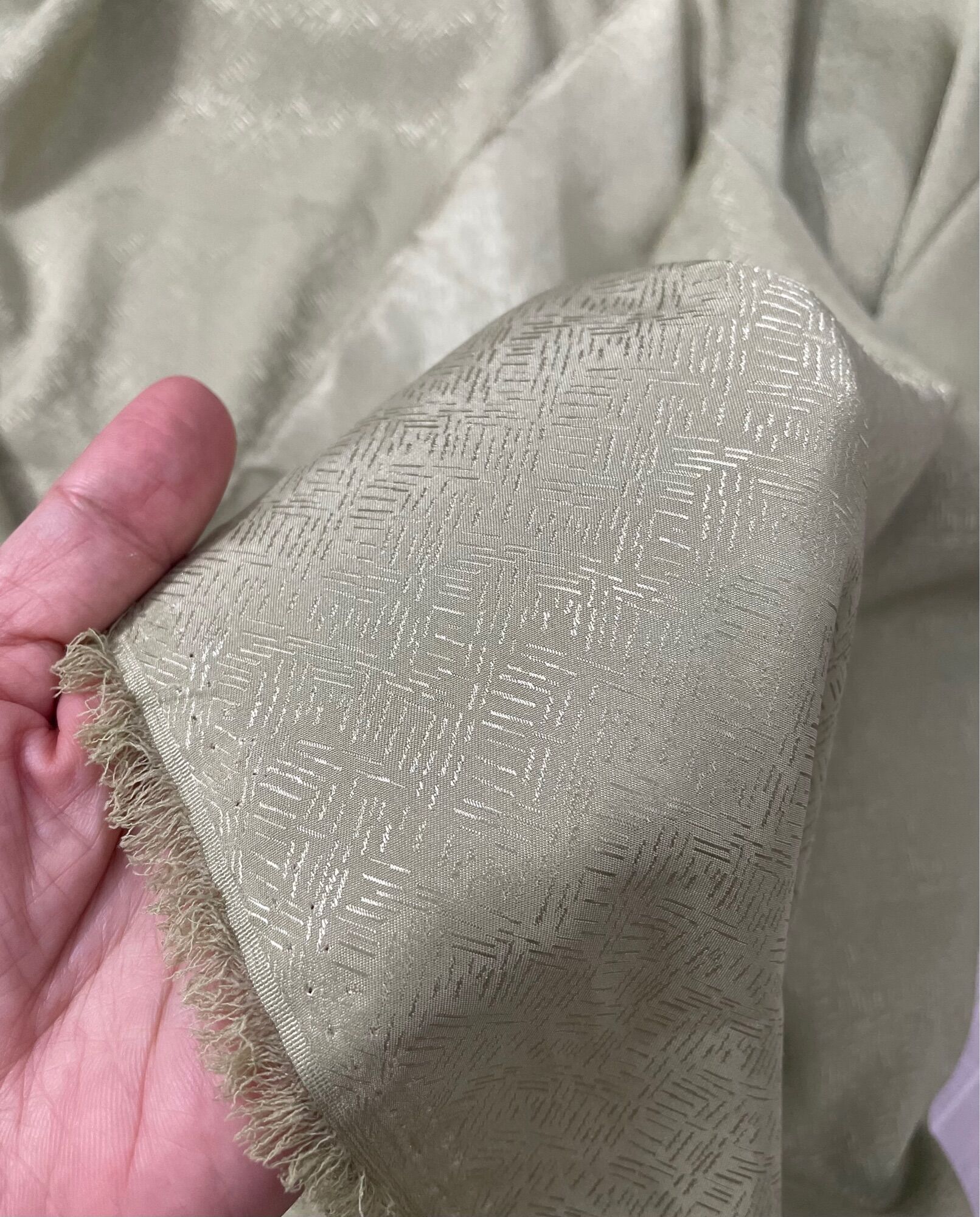 2m Lụa Gấm vân màu xanh bơ nhạt - may Áo Dài, mềm, mịn, mát, co giãn