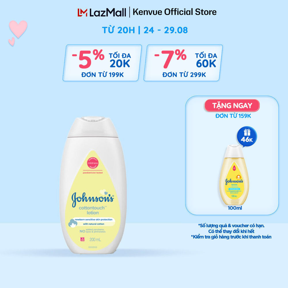 Sữa dưỡng ẩm mềm mịn Johnson's Cottontouch 200ml