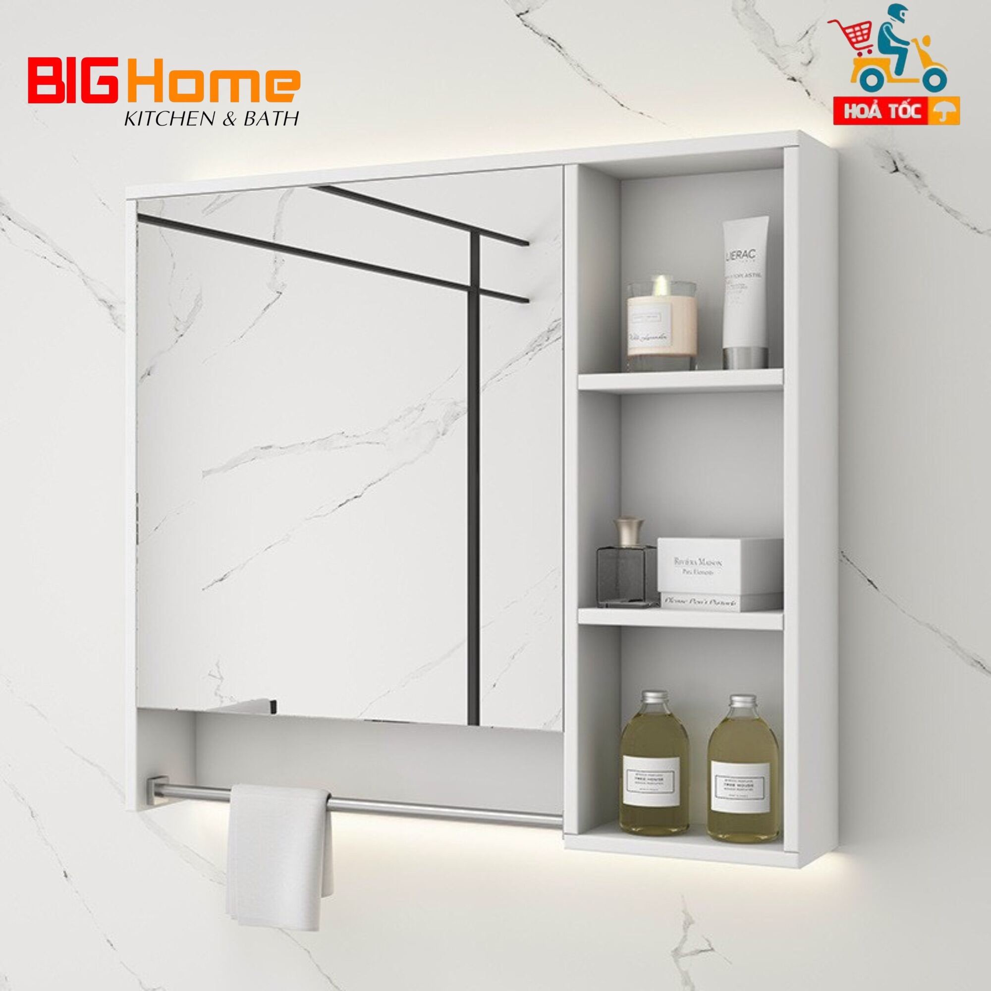 TỦ GƯƠNG PHÒNG TẮM TREO TƯỜNG kt 60x70cm, Tủ kính nhà tắm, tủ lavabo nhập khẩu bảo hành 2 năm chống nước tuyệt đối IPX5