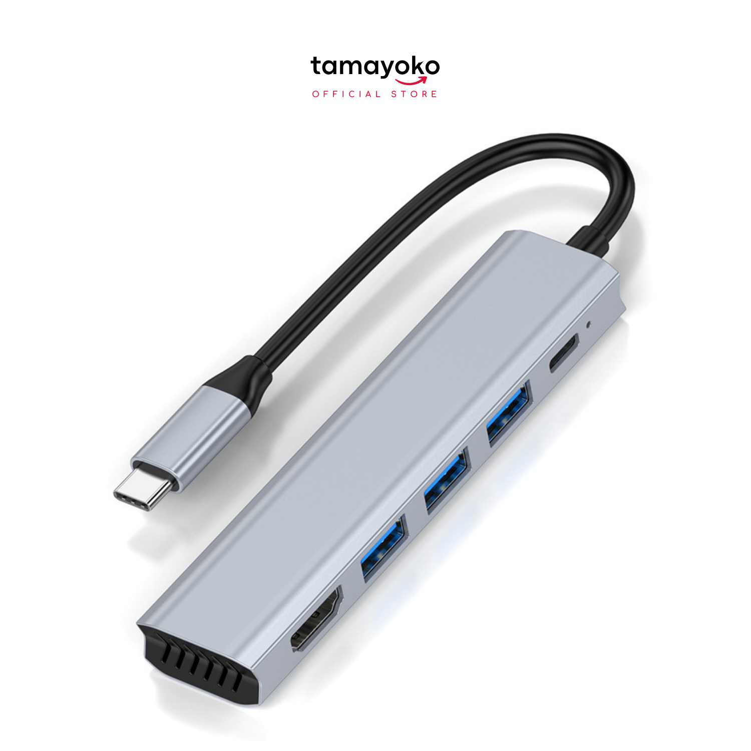 Hub Type C chia 5 cổng HDMI / USB 3.0 / USB 2.0 / PD sạc nhanh, có khe tản nhiệt - Hàng Chính Hãng Tamayoko