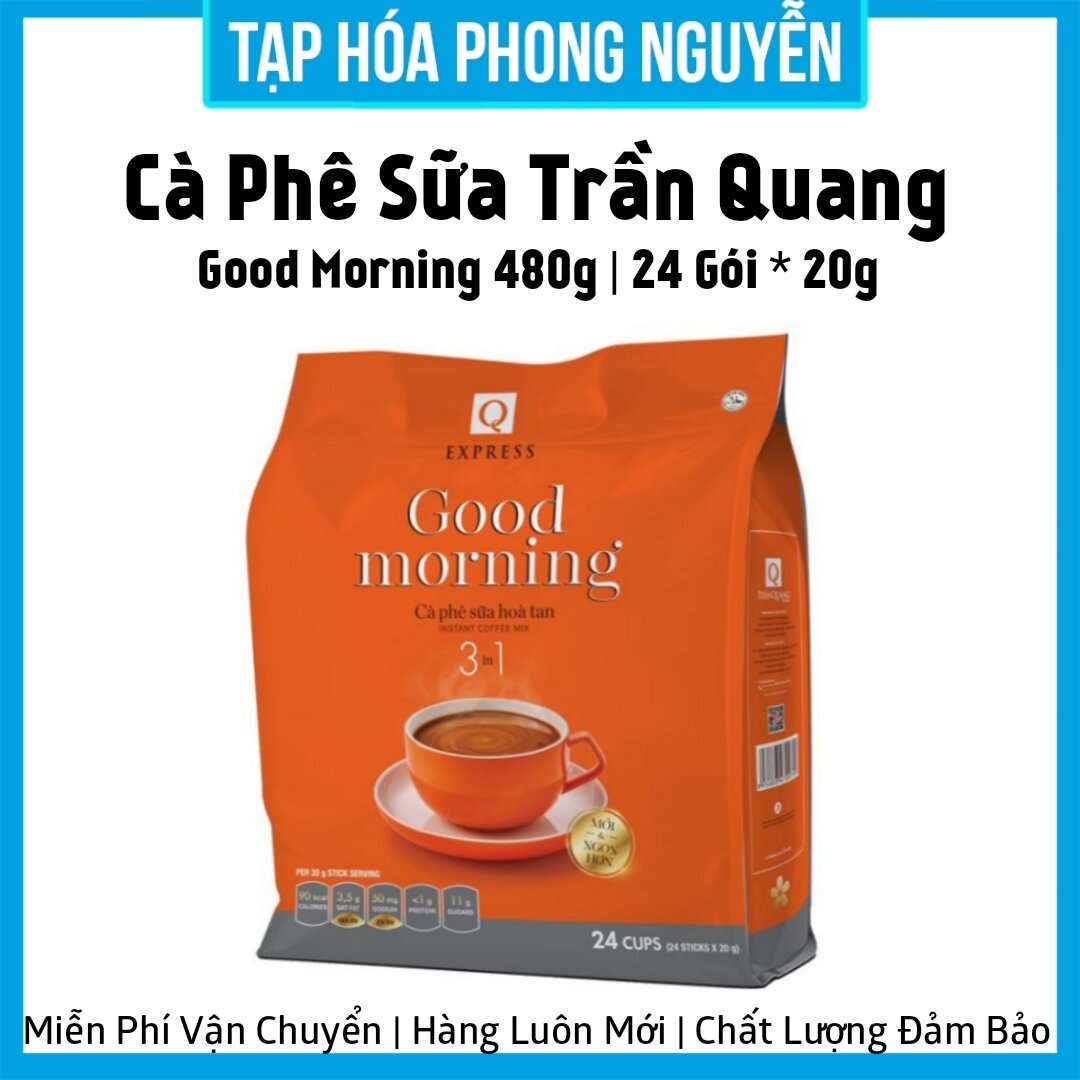 Cà Phê Sữa Trần Quang Good Morning 3in1 Gói 480g- Date Luôn Mới