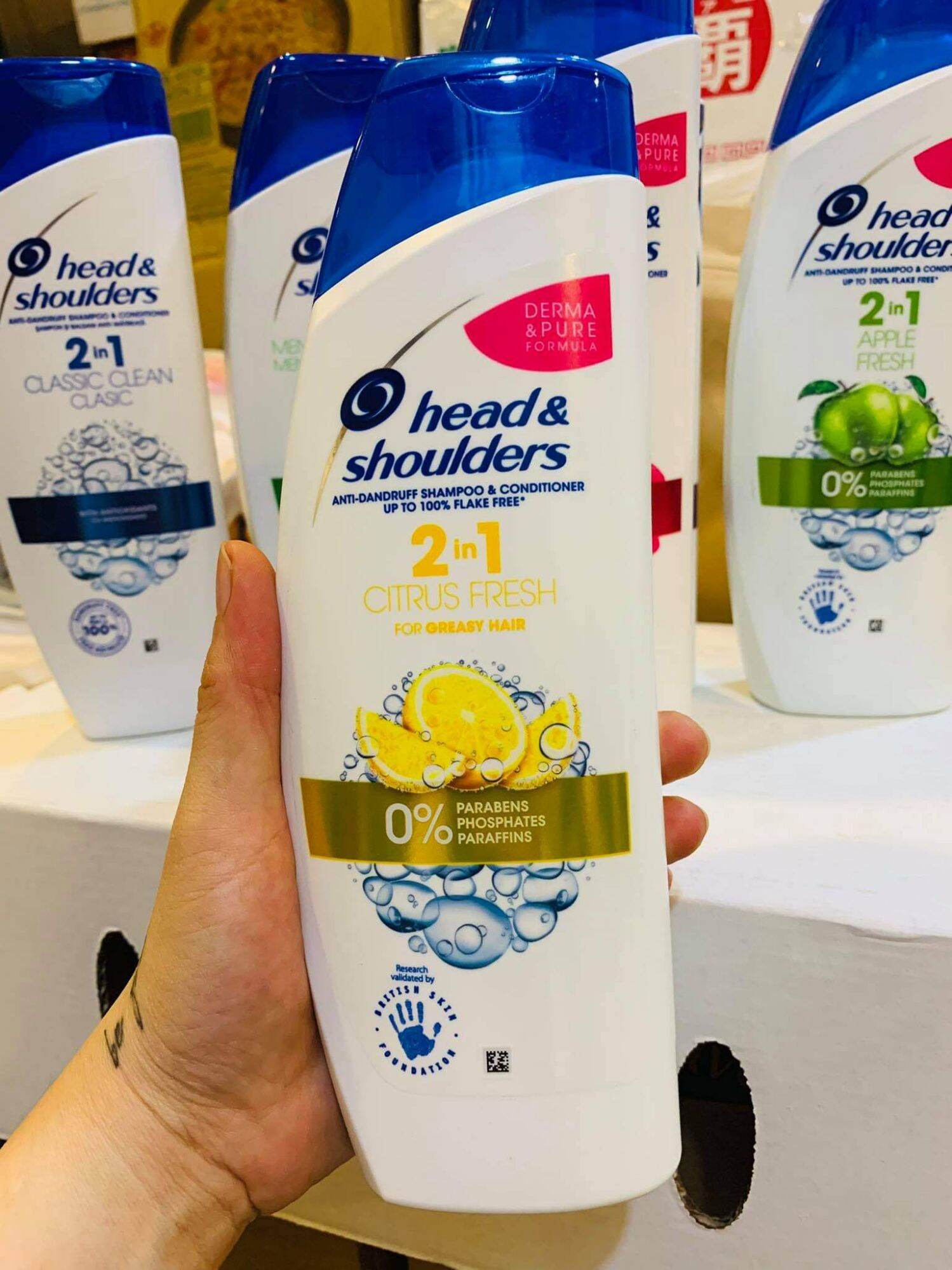 Dầu gội gàu head&shoulders 2in1 citrus fresh 450ml - pháp