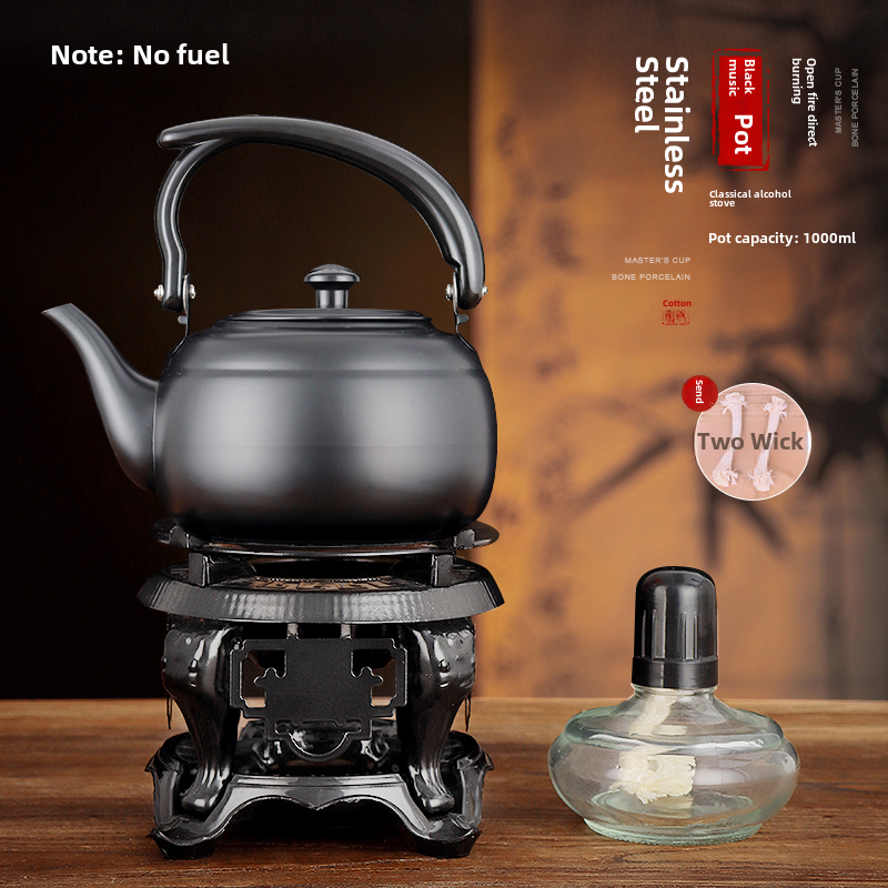 Bếp đun trà có cồn cổ điển đế hâm nóng tiện mang theo ấm thủy tinh lửa trực tiếp bếp đun trà bếp đun trà bếp trà ngoài trời đồ dùng nhà trà