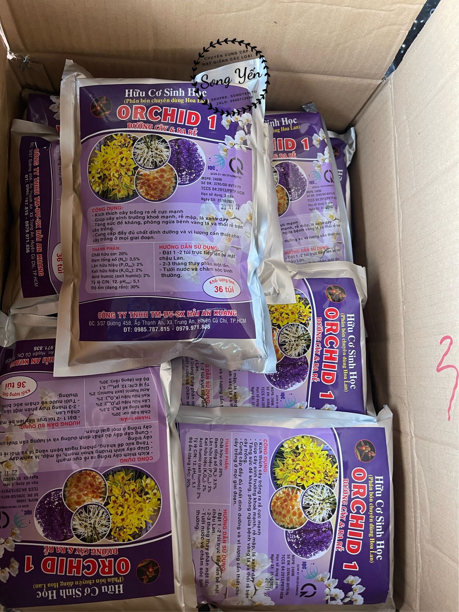 Phân bón dinh dưỡng cho Lan Orchid 1 gói 500gr 36 túi