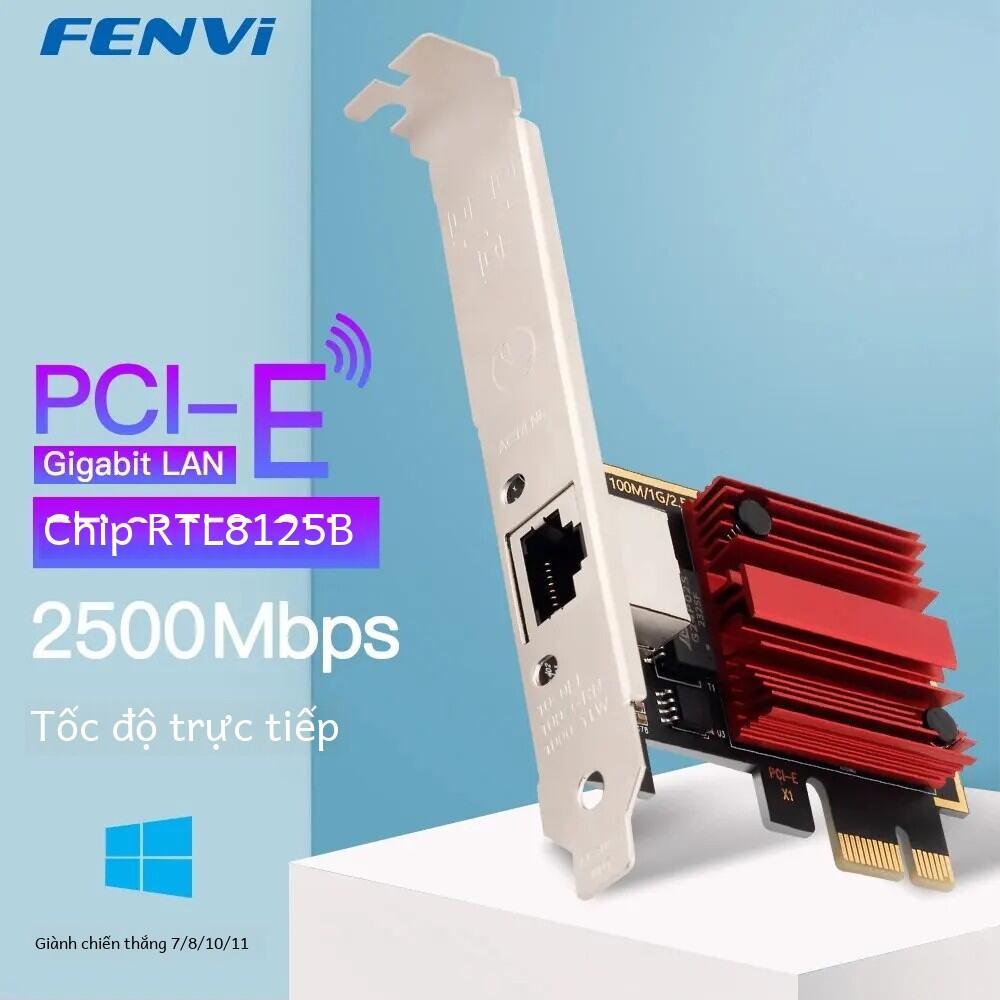 Fenvi 2.5g PCI-E để RJ45 Card mạng rtl8125b chip 100/1000Mbps 2.5Gbps Ethernet có dây LAN điều khiển Adapter cho Win7/8/10/11