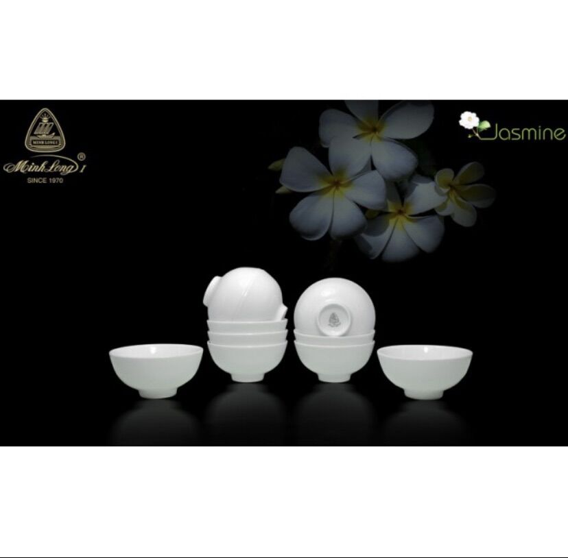 Combo 10 Chén cơm sứ Minh Long trắng 11,5cm