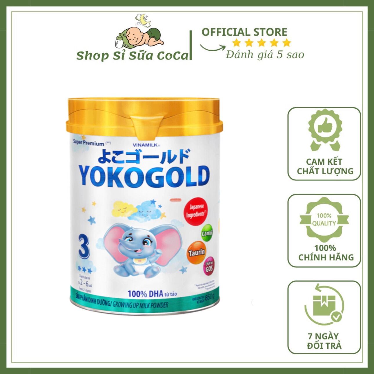Sữa Vinamilk Yoko Gold 3 850g 2-6 tuổi