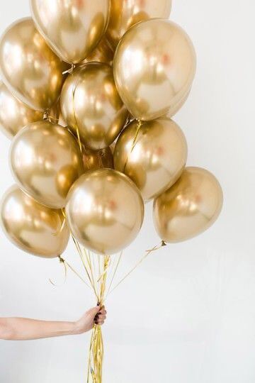 Combo 10 quả bong bóng siêu nhũ màu vàng ánh kim